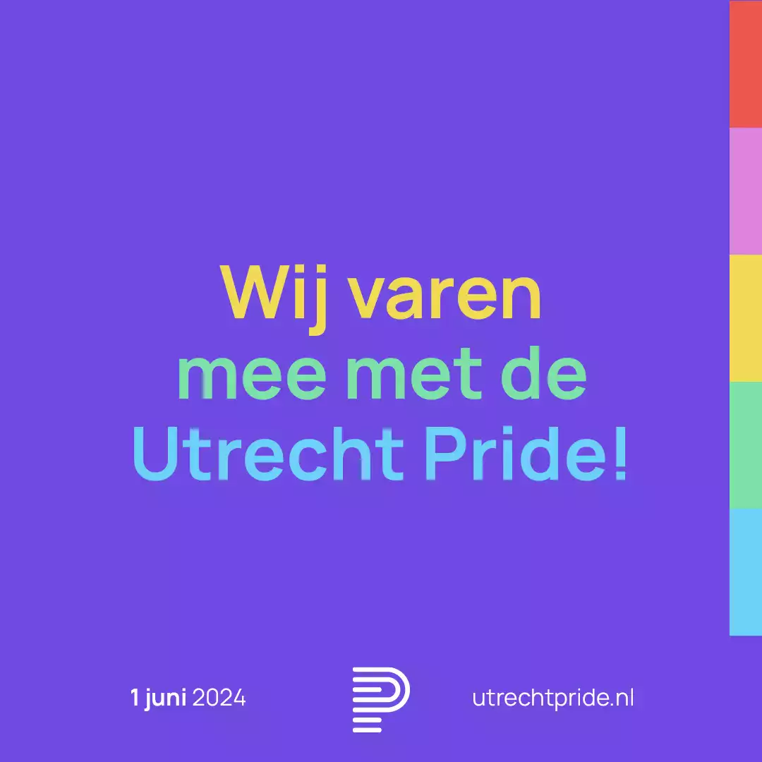 Wij varen mee met de Utrecht Pride - 1 juni 2024
